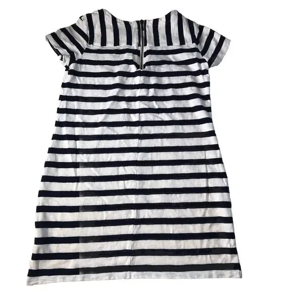 old navy womens short sleeve dress Chest Pocket navy blue white striped Small - Picture 3 of 16